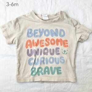 (🎨$3 PLAY) H&M 3-6 Months Baby T-Shirt Cream
